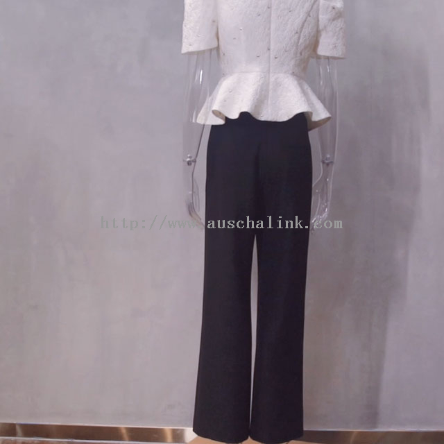 AUSCHALINK- Fashion Casual V-neck Jacket Straight Pants Two-piece Suit for Women