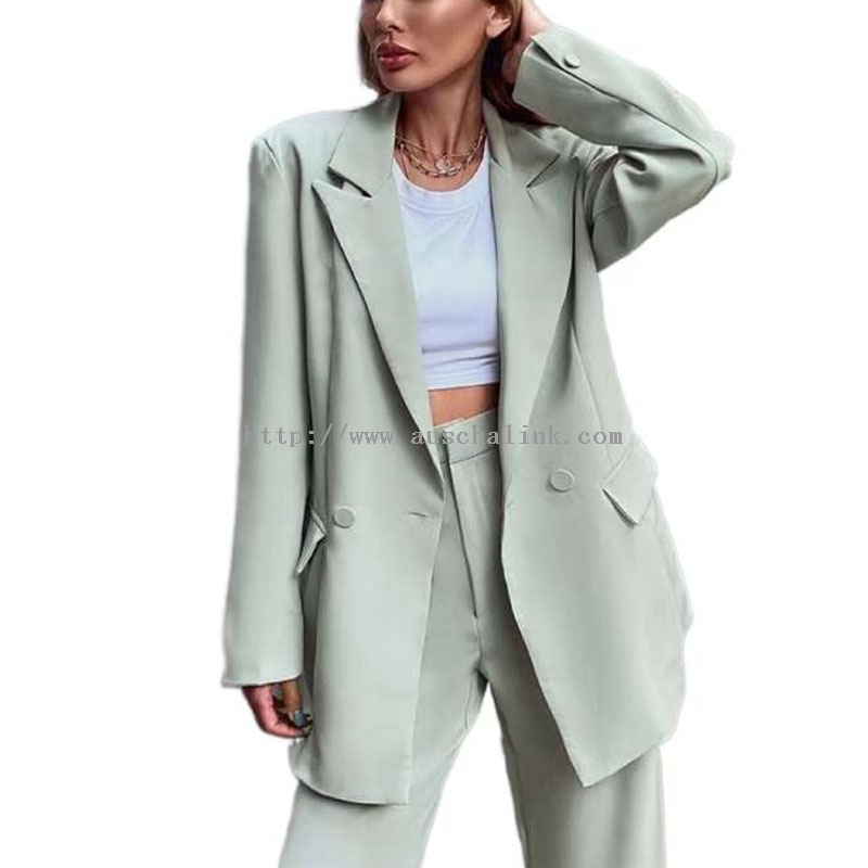 OEM/ODM Solid Color Double-breasted Lapel Elegant Professional Blazer for Women