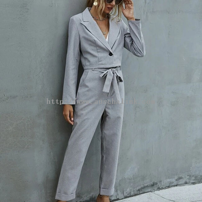 Spring And Autumn New Seven-point Suit Jacket And Waist High Dress Trouser Suit Women