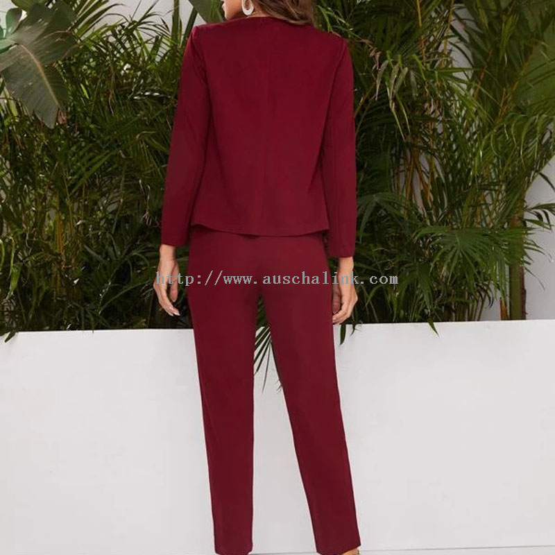 2022 New Design Long-sleeved Front Blazer And Tailored Trouser Suit for Elegant Women