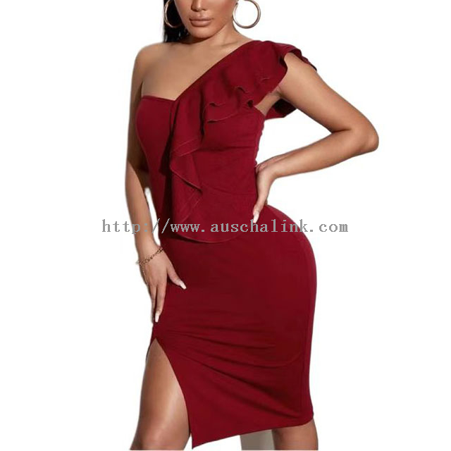 2021 New halter sleeveless high-waisted asymmetrical hem satin sexy evening dress for women